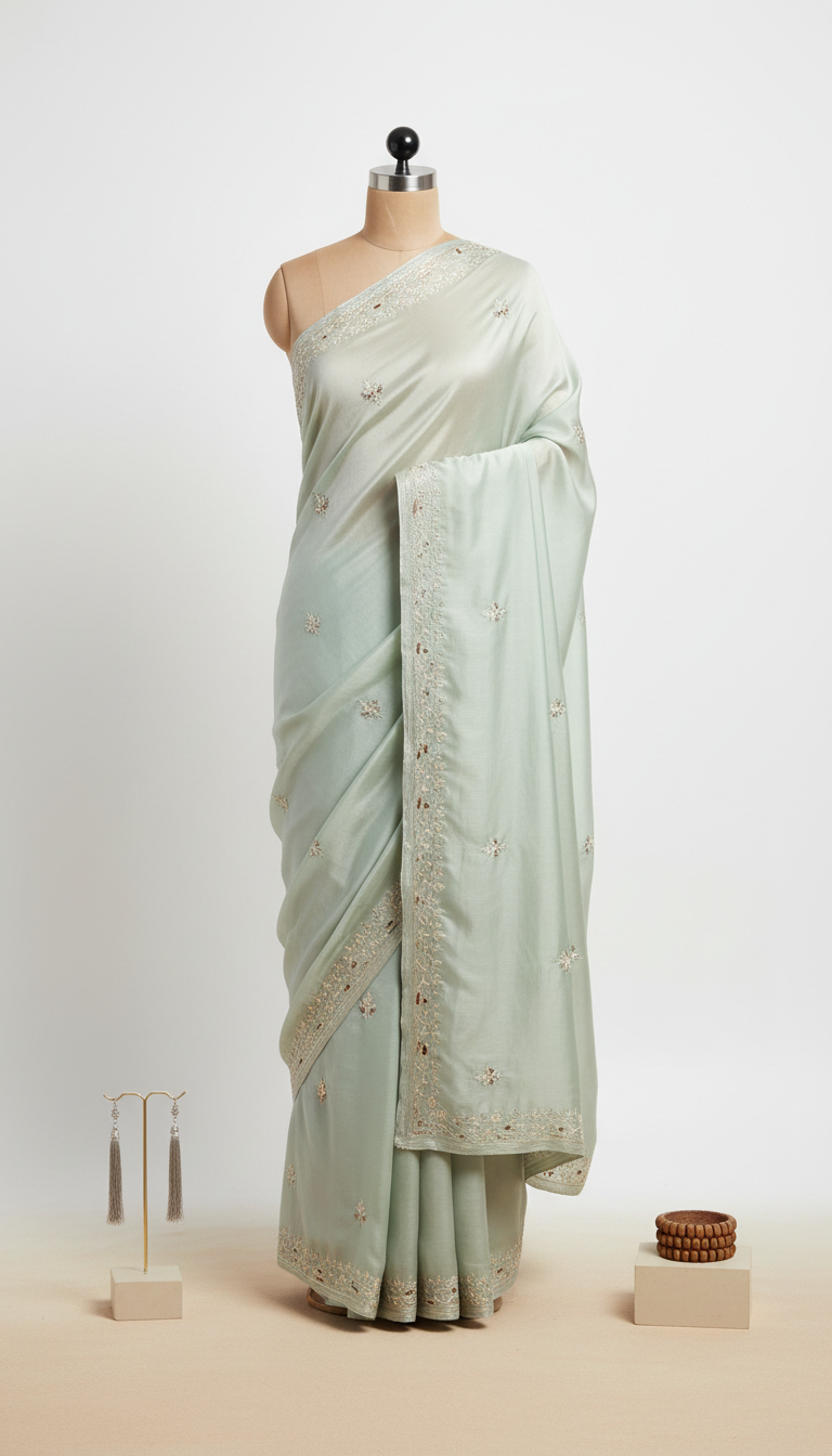 Silk Dupatta With Block Prints