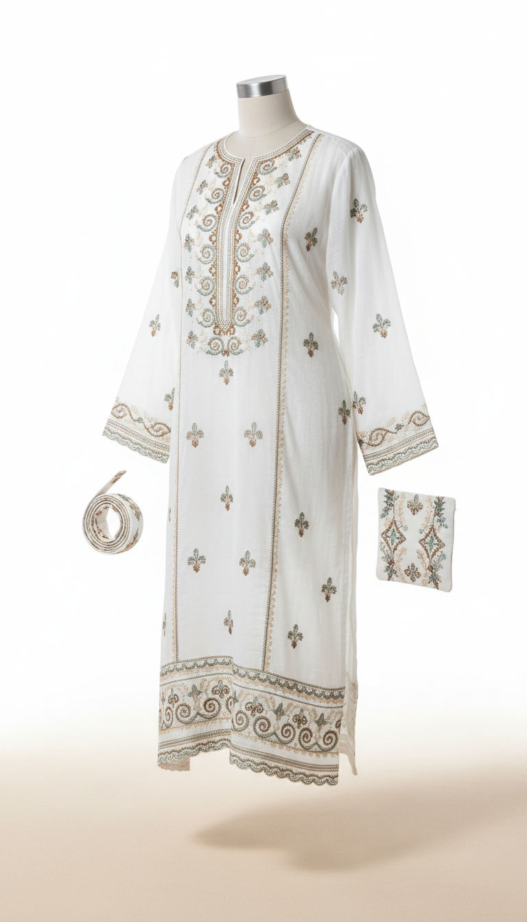 Lawn Kurta With Embroidered Neckline